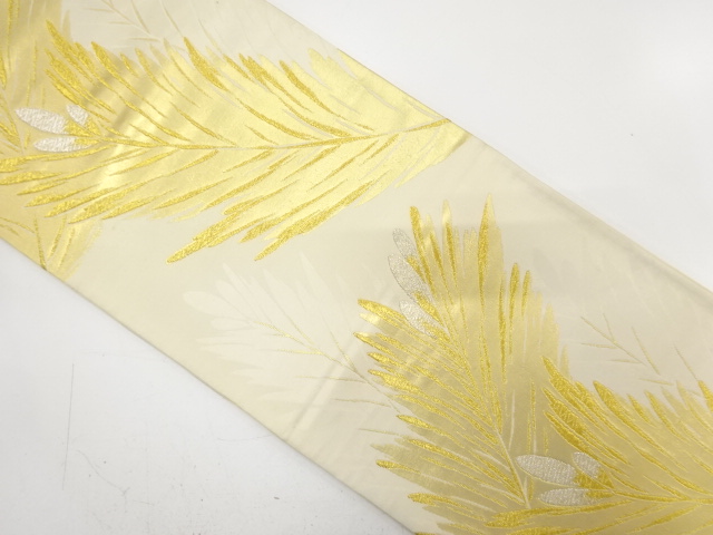 JAPANESE KIMONO / ANTIQUE FUKURO OBI / SILK / WOVEN PINE NEEDLE